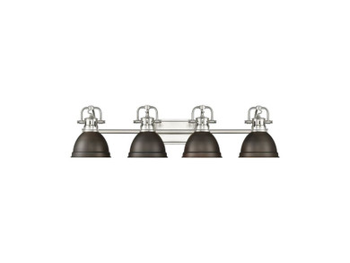 Bathroom Fixtures Four Lights by Golden ( 62 | 3602-BA4 PW-RBZ Duncan ) 