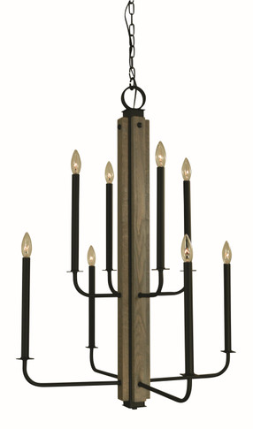 Large Chandeliers Candle by Framburg ( 8 | 5418 MBLACK Loft ) 