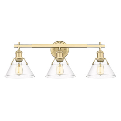 Bathroom Fixtures Three Lights by Golden ( 62 | 3306-BA3 BCB-CLR Orwell ) 