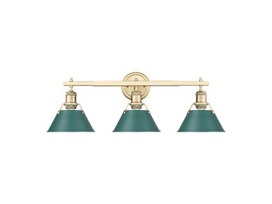 Bathroom Fixtures Three Lights by Golden ( 62 | 3306-BA3 BCB-GN Orwell ) 