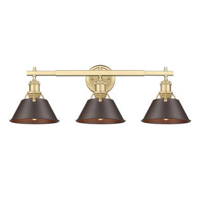 Bathroom Fixtures Three Lights by Golden ( 62 | 3306-BA3 BCB-RBZ Orwell ) 