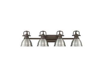 Bathroom Fixtures Four Lights by Golden ( 62 | 3602-BA4 RBZ-PW Duncan ) 
