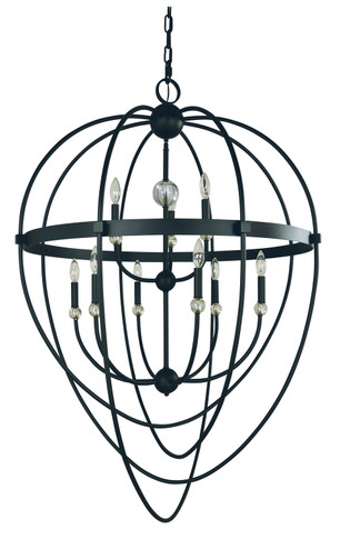 Large Chandeliers Sphere by Framburg ( 8 | L1154 MBLACK Elizabeth ) 