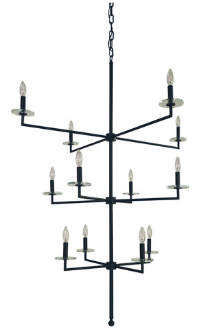 Large Chandeliers Candle by Framburg ( 8 | 5452 MBLACK Muse ) 