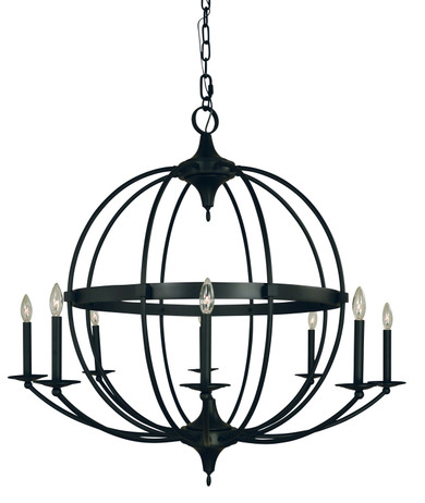 Large Chandeliers Candle by Framburg ( 8 | L1158 MBLACK Aurora ) 