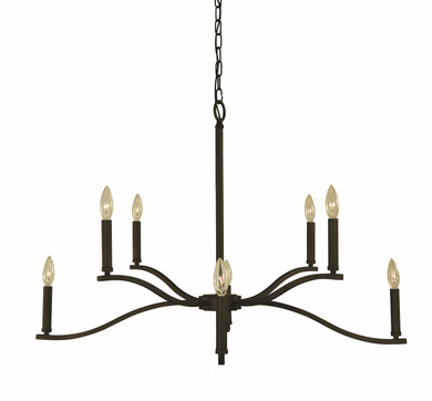 Mid. Chandeliers Candle by Framburg ( 8 | L1190 IRON Bridgeport ) 