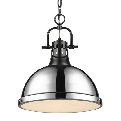 Pendants Metal Shade by Golden ( 62 | 3602-L BLK-CH Duncan ) 