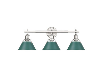 Bathroom Fixtures Three Lights by Golden ( 62 | 3306-BA3 PW-GN Orwell ) 