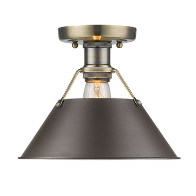 Flush Mounts Metal Shade by Golden ( 62 | 3306-FM AB-RBZ Orwell ) 