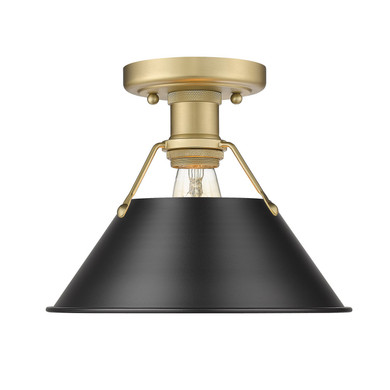 Flush Mounts Metal Shade by Golden ( 62 | 3306-FM BCB-BLK Orwell ) 