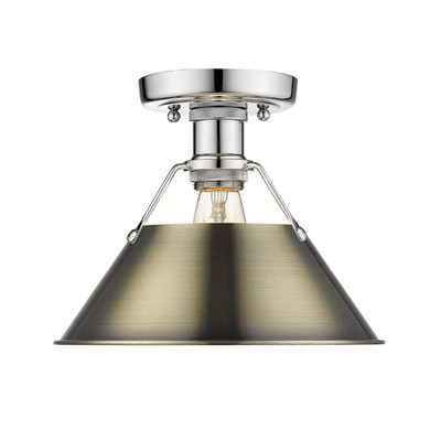 Flush Mounts Metal Shade by Golden ( 62 | 3306-FM CH-AB Orwell ) 