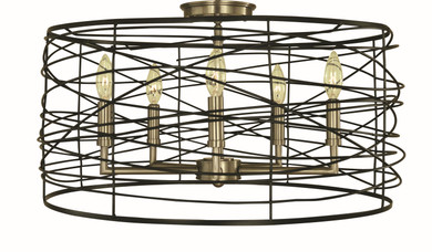 Semi-Flush Mts. Candle by Framburg ( 8 | 5618 BN/MBLACK Boca ) 