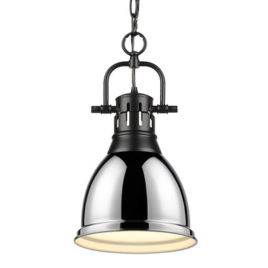 Mini Pendants Metal Shade by Golden ( 62 | 3602-S BLK-CH Duncan ) 