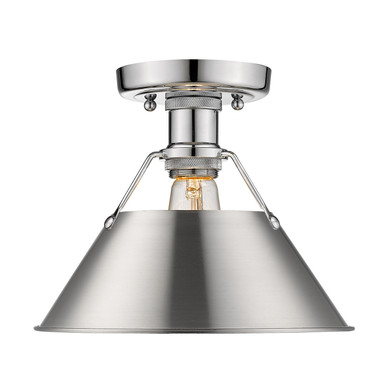 Flush Mounts Metal Shade by Golden ( 62 | 3306-FM CH-PW Orwell ) 
