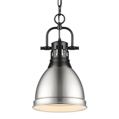 Mini Pendants Metal Shade by Golden ( 62 | 3602-S BLK-PW Duncan ) 