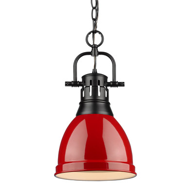 Mini Pendants Metal Shade by Golden ( 62 | 3602-S BLK-RD Duncan ) 