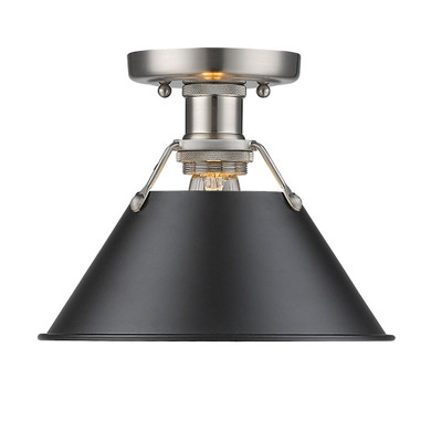 Flush Mounts Metal Shade by Golden ( 62 | 3306-FM PW-BLK Orwell ) 