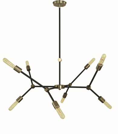 Mid. Chandeliers Starburst by Framburg ( 8 | 5632 BN/MBLACK Kinetic ) 