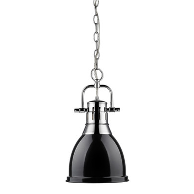 Mini Pendants Metal Shade by Golden ( 62 | 3602-S CH-BK Duncan ) 