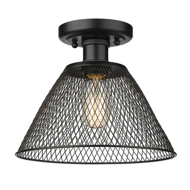 Semi-Flush Mts. Cage by Golden ( 62 | 0304-SF BLK Carver ) 