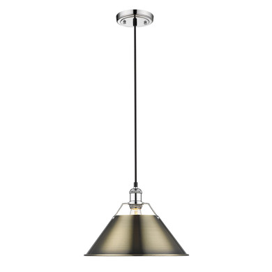 Pendants Metal Shade by Golden ( 62 | 3306-L CH-AB Orwell ) 