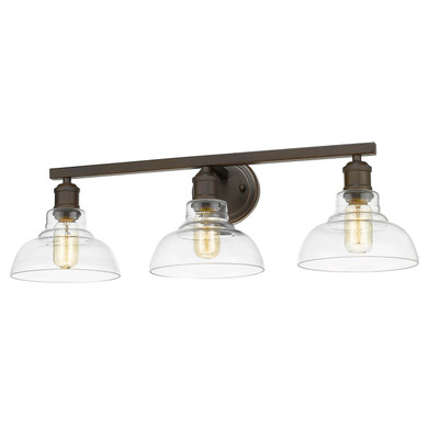Bathroom Fixtures Three Lights by Golden ( 62 | 0305-BA3 RBZ-CLR Carver ) 