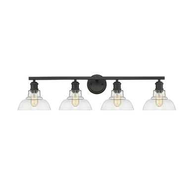 Bathroom Fixtures Four Lights by Golden ( 62 | 0305-BA4 BLK-CLR Carver ) 
