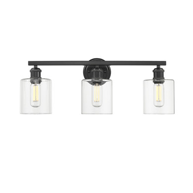 Bathroom Fixtures Three Lights by Golden ( 62 | 0306-BA3 BLK-CLR Fisher ) 