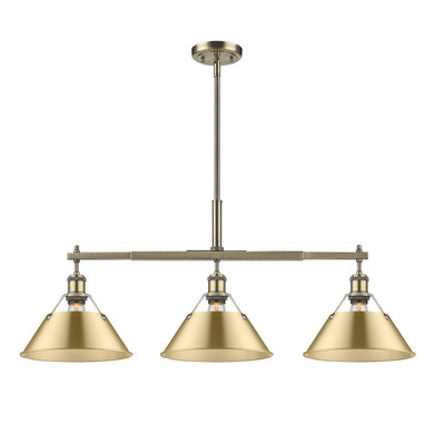 Linear/Island 3 Light Bar by Golden ( 62 | 3306-LP AB-BCB Orwell ) 