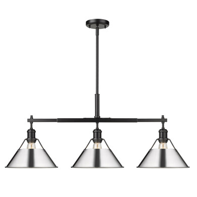 Linear/Island 3 Light Bar by Golden ( 62 | 3306-LP BLK-CH Orwell ) 