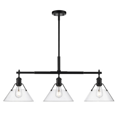 Linear/Island 3 Light Bar by Golden ( 62 | 3306-LP BLK-CLR Orwell ) 