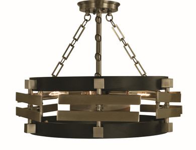 Semi-Flush Mts. Drum Shade by Framburg ( 8 | 5740 BR/MBLACK Eden ) 