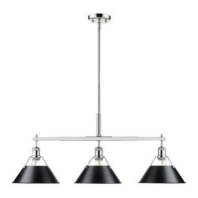 Linear/Island 3 Light Bar by Golden ( 62 | 3306-LP CH-BLK Orwell ) 