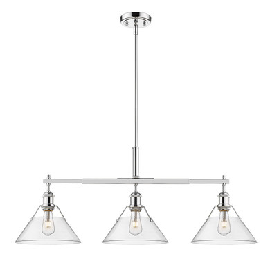 Linear/Island 3 Light Bar by Golden ( 62 | 3306-LP CH-CLR Orwell ) 