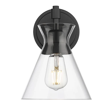 Sconces Single Glass by Golden ( 62 | 0511-1W BLK-CLR Malta ) 