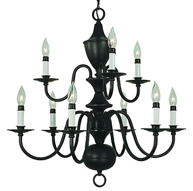 Mid. Chandeliers Candle by Framburg ( 8 | 2529 MBLACK Jamestown ) 