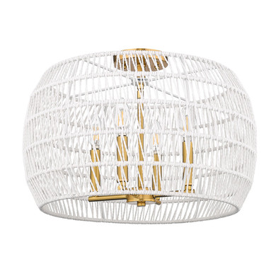 Semi-Flush Mts. Drum Shade by Golden ( 62 | 6808-4SF MBG-WR Ellie ) 