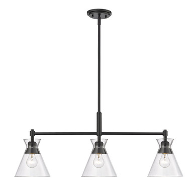 Linear/Island 3 Light Bar by Golden ( 62 | 0511-LP BLK-CLR Malta ) 