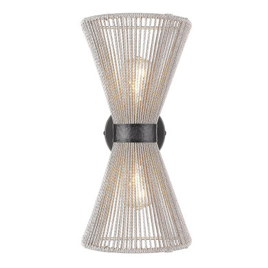 Sconces Double Candle by Golden ( 62 | 6938-2W BLK-BR Avon ) 