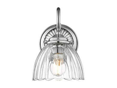 Sconces Single Glass by Golden ( 62 | 6952-1W CH-CLR Audra ) 