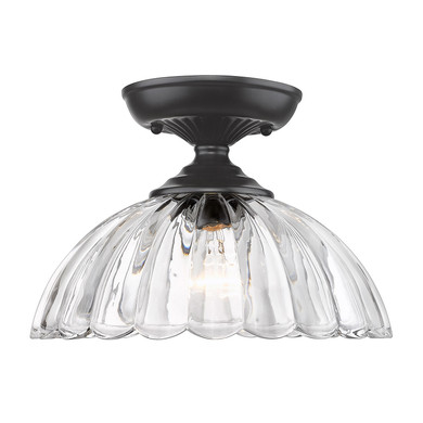 Semi-Flush Mts. Glass Down by Golden ( 62 | 6952-SF BLK-CLR Audra ) 