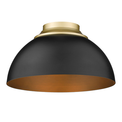 Flush Mounts Metal Shade by Golden ( 62 | 6956-FM OG-BLK Zoey ) 