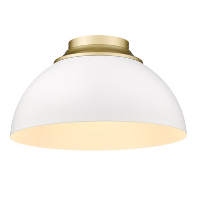 Flush Mounts Metal Shade by Golden ( 62 | 6956-FM OG-WHT Zoey ) 