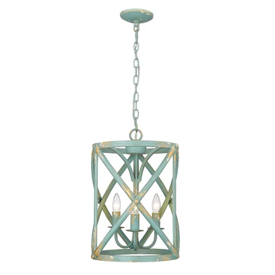 Foyer/Hall Lanterns Open Frame by Golden ( 62 | 0890-3P TEAL Alcott ) 