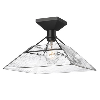 Semi-Flush Mts. Cage by Golden ( 62 | 3308-SF BLK-WTG Kepler ) 