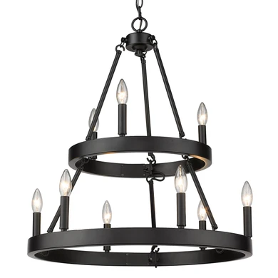 Mid. Chandeliers Candle by Golden ( 62 | 1017-36 BLK Alastair ) 