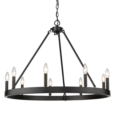 Mid. Chandeliers Candle by Golden ( 62 | 1017-9 BLK Alastair ) 