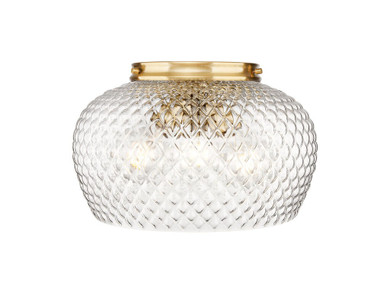 Flush Mounts Glass Down by Golden ( 62 | 1088-3FM MBG-CLR Adeline ) 