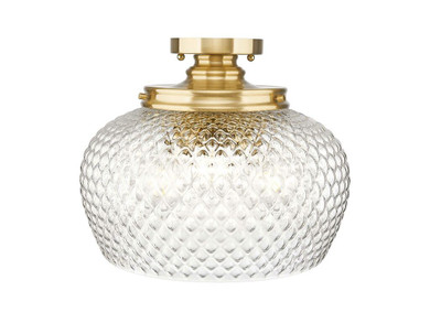 Semi-Flush Mts. Glass Down by Golden ( 62 | 1088-3SF MBG-CLR Adeline ) 