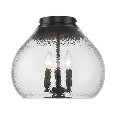 Flush Mounts Glass Down by Golden ( 62 | 1094-3FM BLK-HCG Ariella ) 